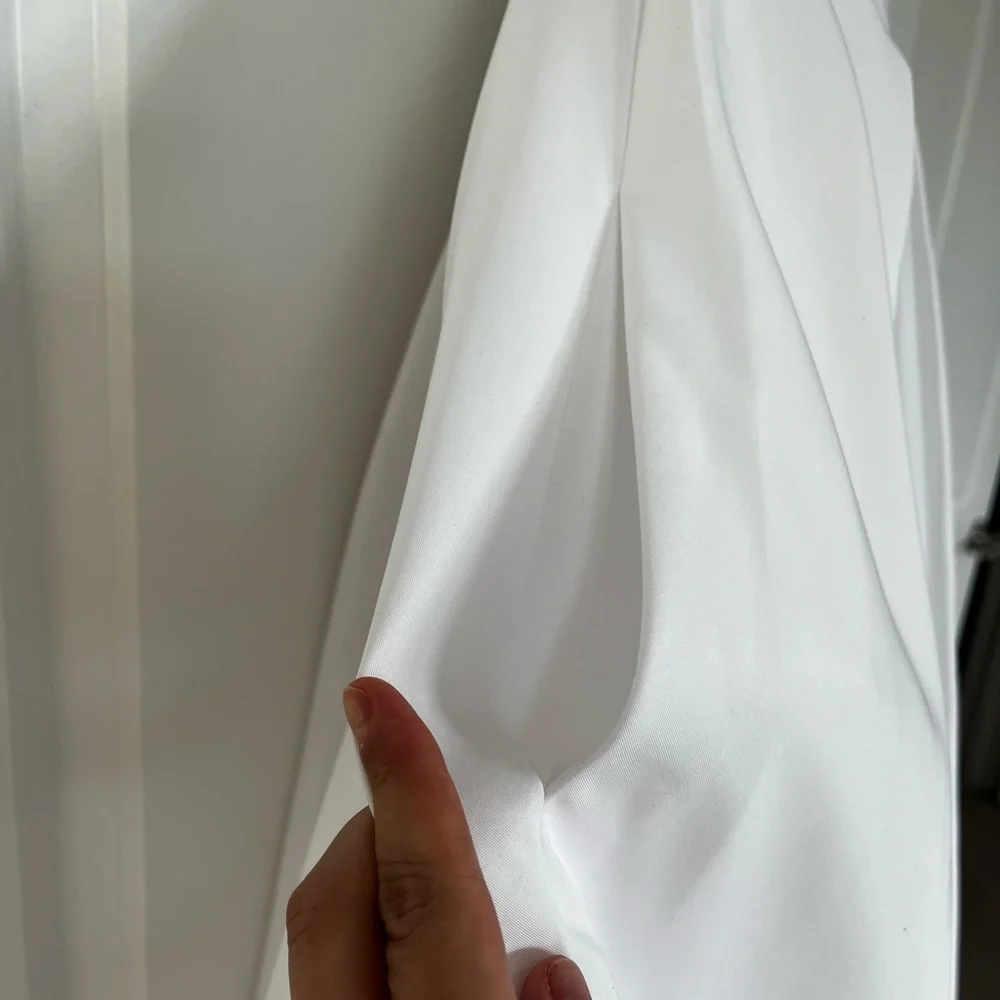 David's Bridal White Strapless Wedding Dress - Picture 7 of 8